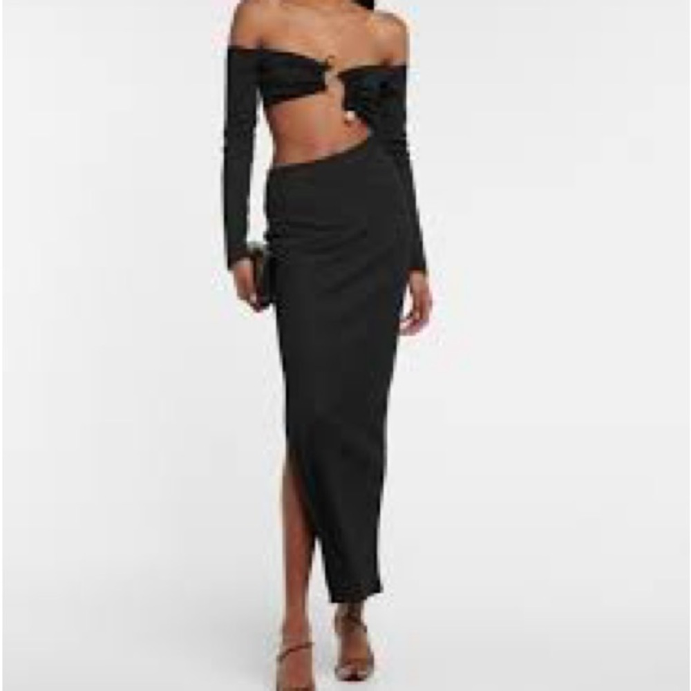 Chic Black Off-Shoulder Two-Piece Dress